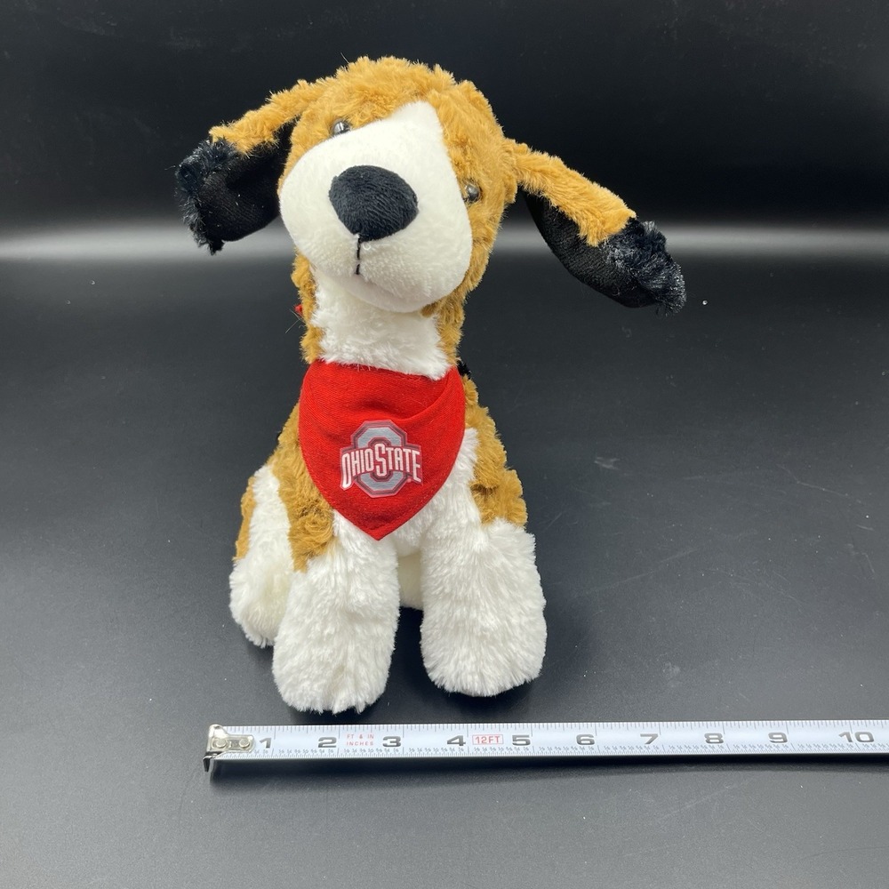 Mascot Factory Plush Mighty Tykes Beagle Ohio State Bandana‎ Bendable Ears Soft